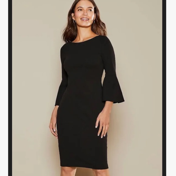 Calvin Klein Black Dress with Trumpet Sleeve * see description!* - Picture 2 of 4